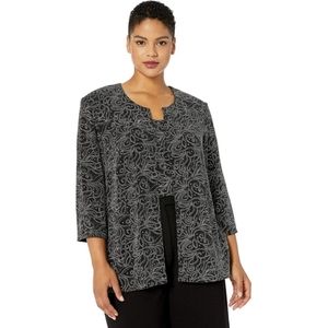 Alex Evenings Black/Taupe Swirl Twinset